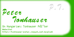 peter tonhauser business card